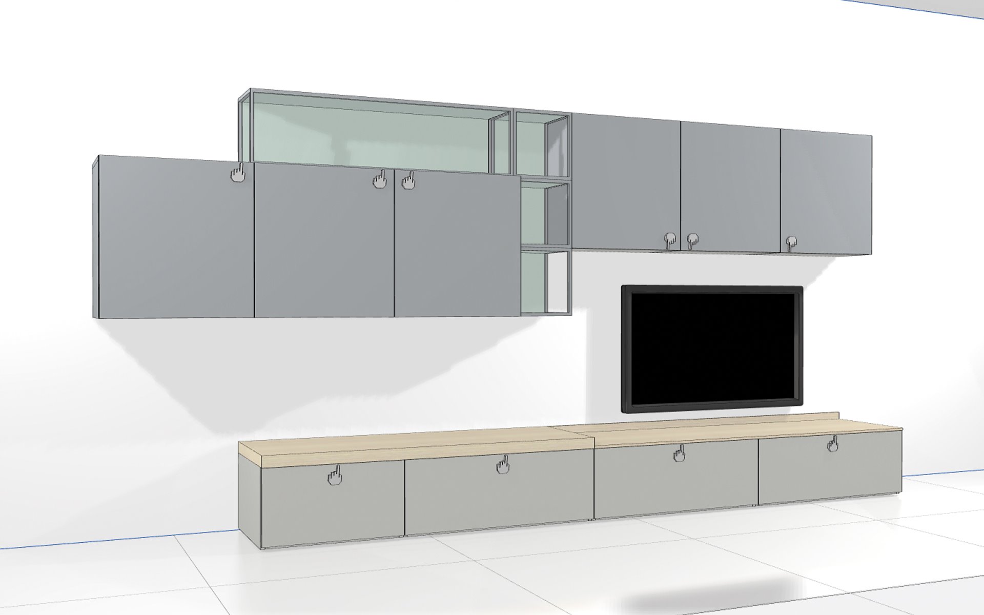 Wandkasten BedHabits Bookliving 10 zij